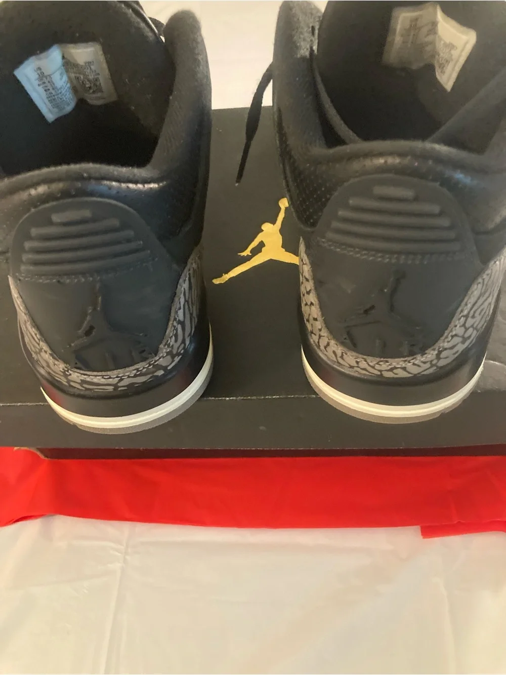 Jordan Men Black Sneakers with Grey Elephant Print